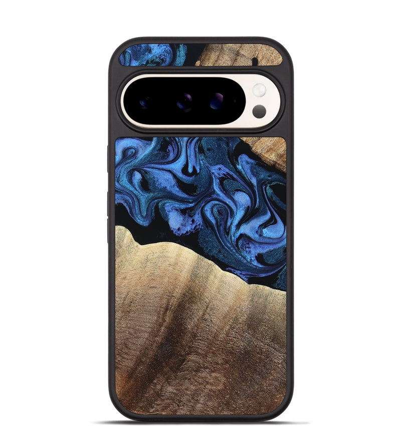 Pixel 9 Pro Wood Phone Case - Roxann (Blue, 794053)
