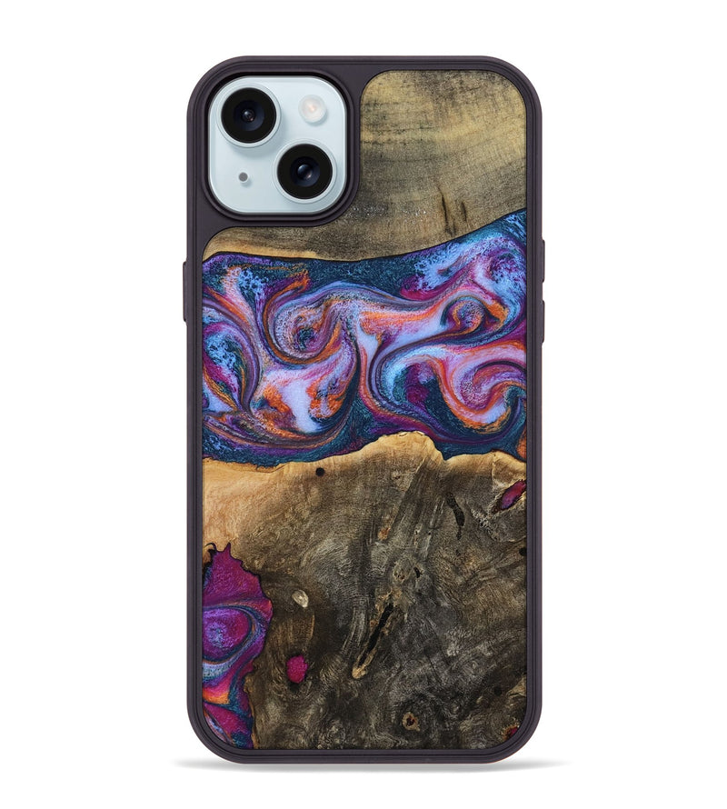 iPhone 15 Plus Wood Phone Case - Una (Blue, 794072)