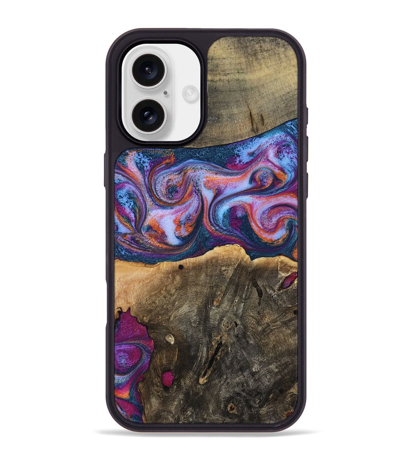 iPhone 16 Plus Wood Phone Case - Una (Blue, 794072)