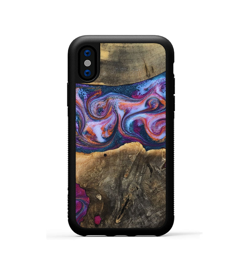 iPhone Xs Wood Phone Case - Una (Blue, 794072)
