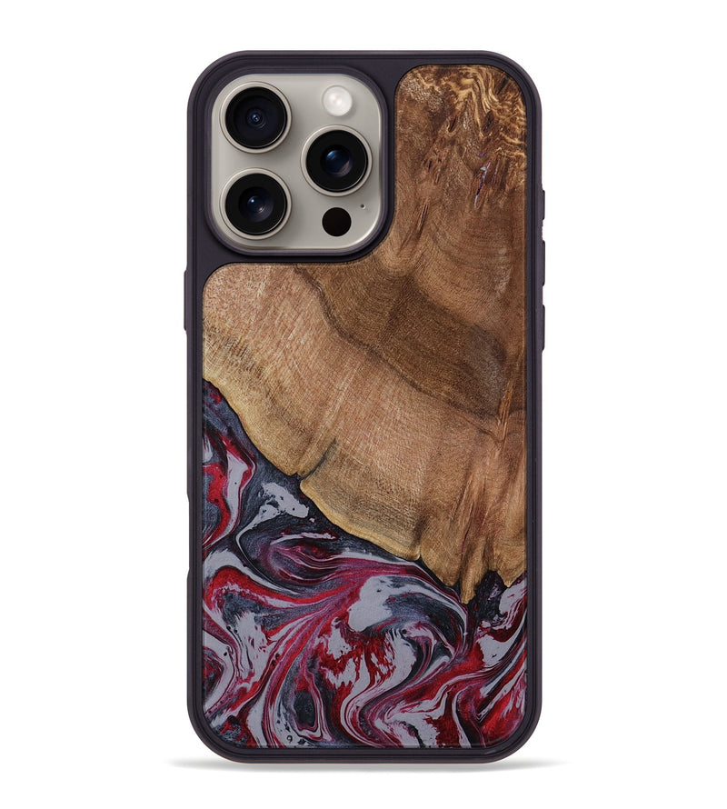 iPhone 16 Pro Max Wood Phone Case - Bellamy (Red, 794074)