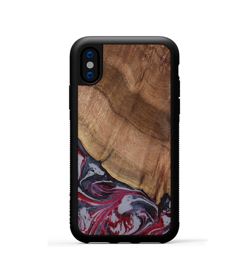iPhone Xs Wood Phone Case - Bellamy (Red, 794074)