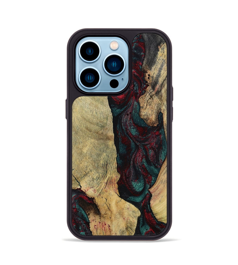 iPhone 14 Pro Wood Phone Case - Jaydin (Red, 794075)