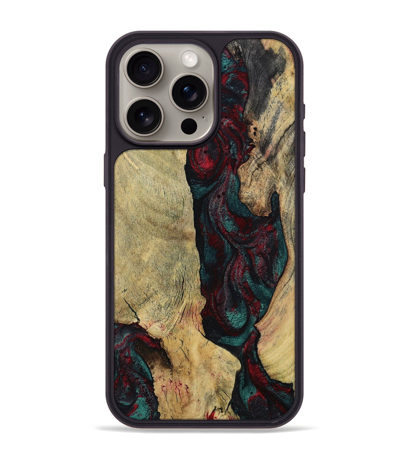 iPhone 15 Pro Max Wood Phone Case - Jaydin (Red, 794075)