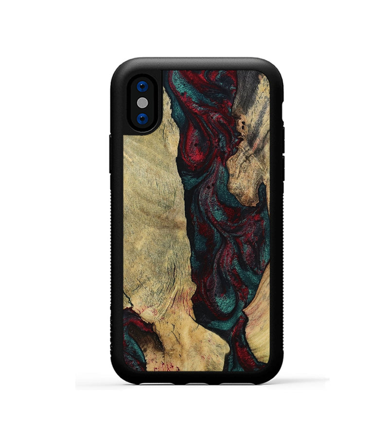 iPhone Xs Wood Phone Case - Jaydin (Red, 794075)