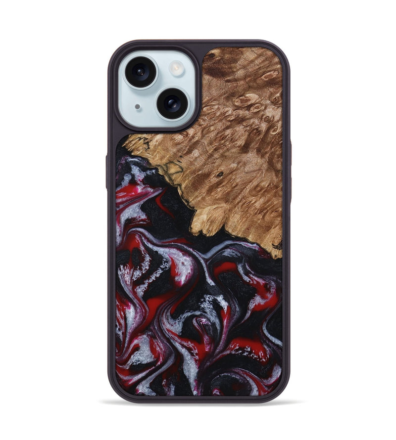 iPhone 15 Wood Phone Case - Kanisha (Red, 794077)