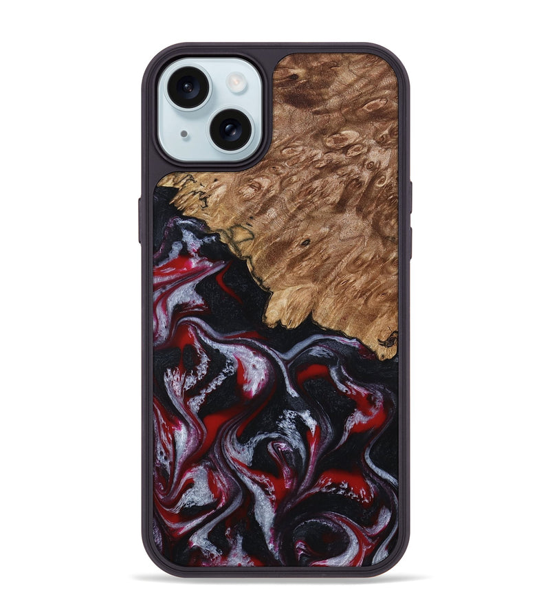 iPhone 15 Plus Wood Phone Case - Kanisha (Red, 794077)