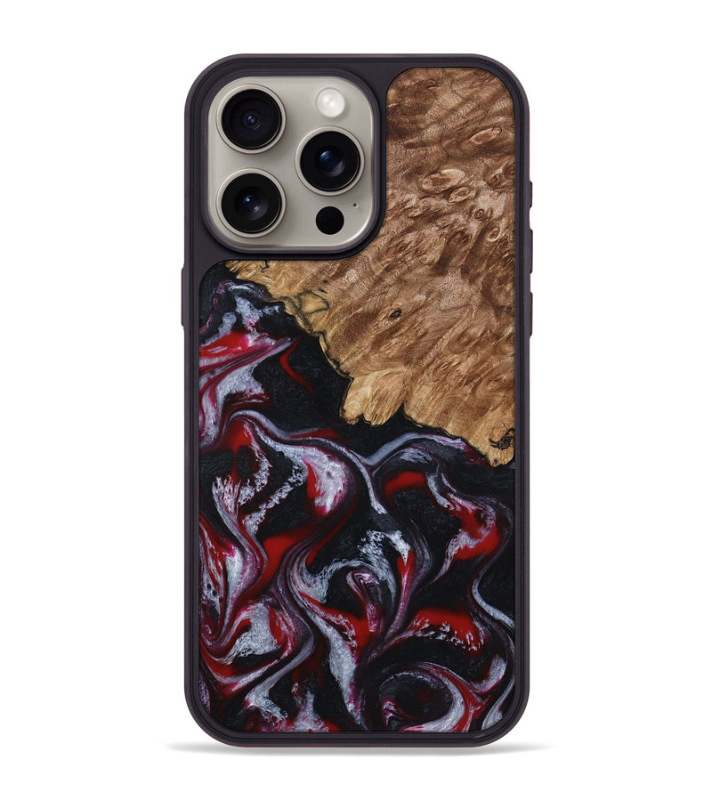 iPhone 15 Pro Max Wood Phone Case - Kanisha (Red, 794077)