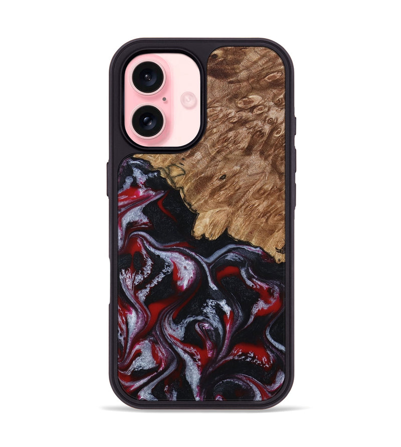 iPhone 16 Wood Phone Case - Kanisha (Red, 794077)