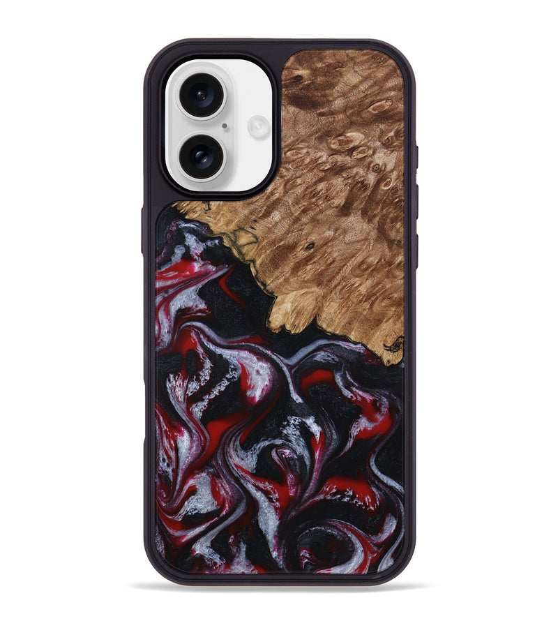 iPhone 16 Plus Wood Phone Case - Kanisha (Red, 794077)
