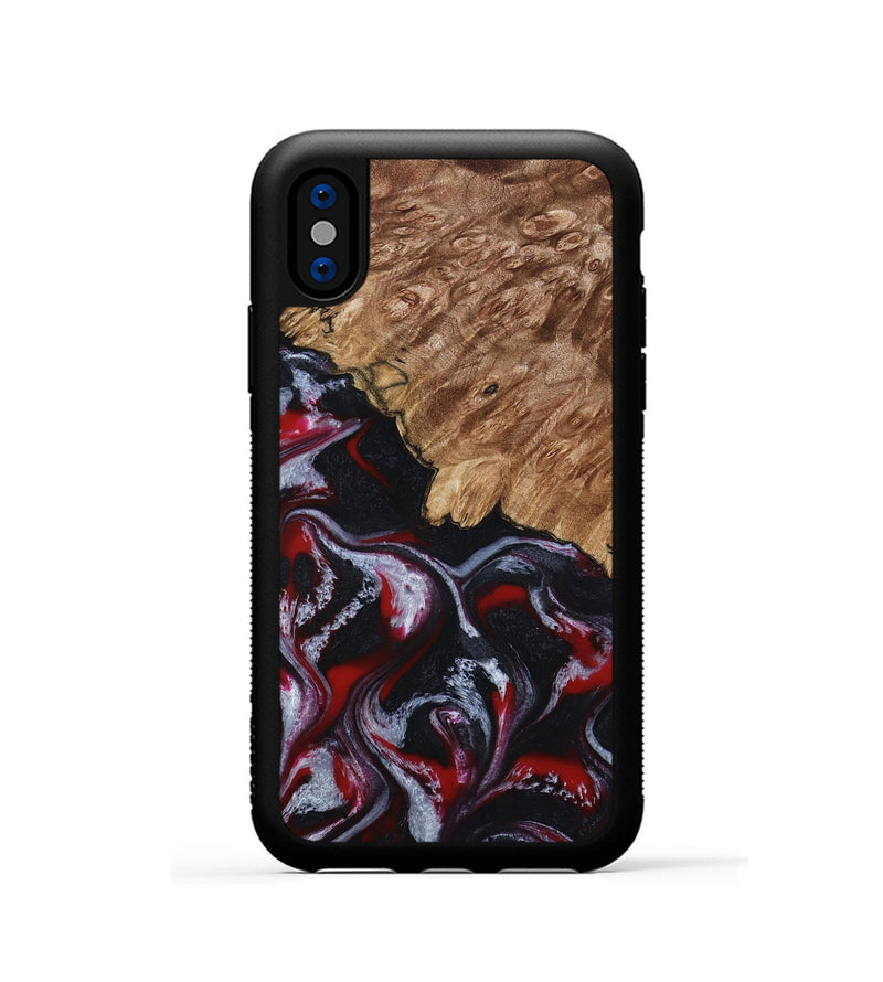 iPhone Xs Wood Phone Case - Kanisha (Red, 794077)