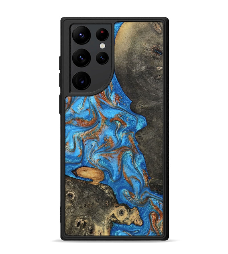 Galaxy S22 Ultra Wood Phone Case - Lakelyn (Teal & Gold, 794114)