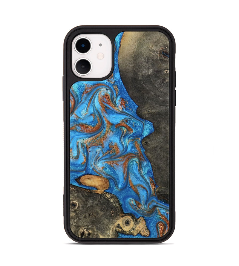 iPhone 11 Wood Phone Case - Lakelyn (Teal & Gold, 794114)