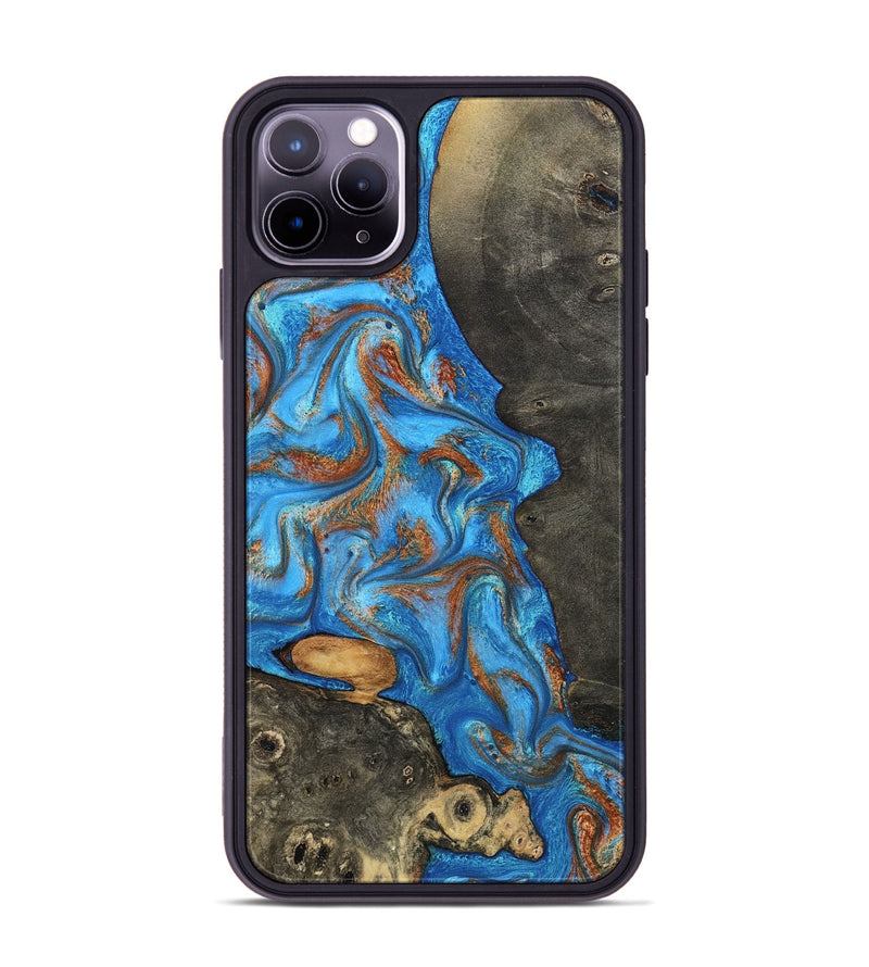 iPhone 11 Pro Max Wood Phone Case - Lakelyn (Teal & Gold, 794114)