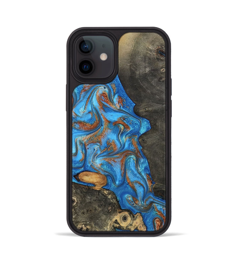 iPhone 12 Wood Phone Case - Lakelyn (Teal & Gold, 794114)