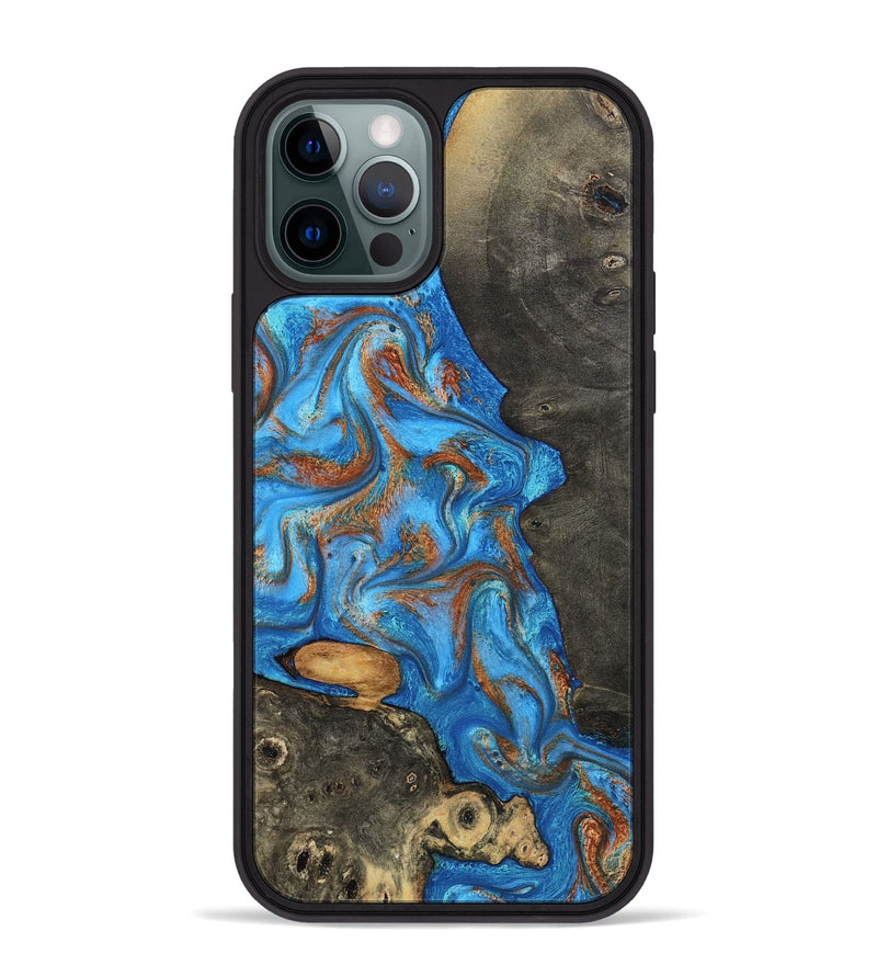 iPhone 12 Pro Max Wood Phone Case - Lakelyn (Teal & Gold, 794114)