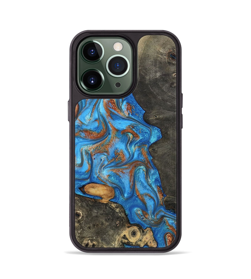 iPhone 13 Pro Wood Phone Case - Lakelyn (Teal & Gold, 794114)