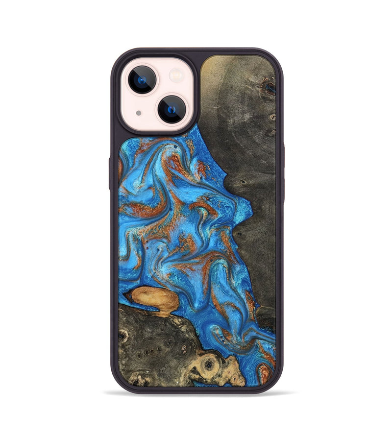 iPhone 14 Wood Phone Case - Lakelyn (Teal & Gold, 794114)