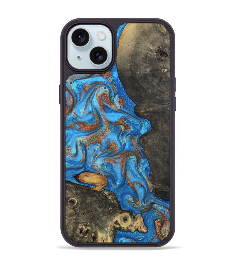 iPhone 15 Plus Wood Phone Case - Lakelyn (Teal & Gold, 794114)