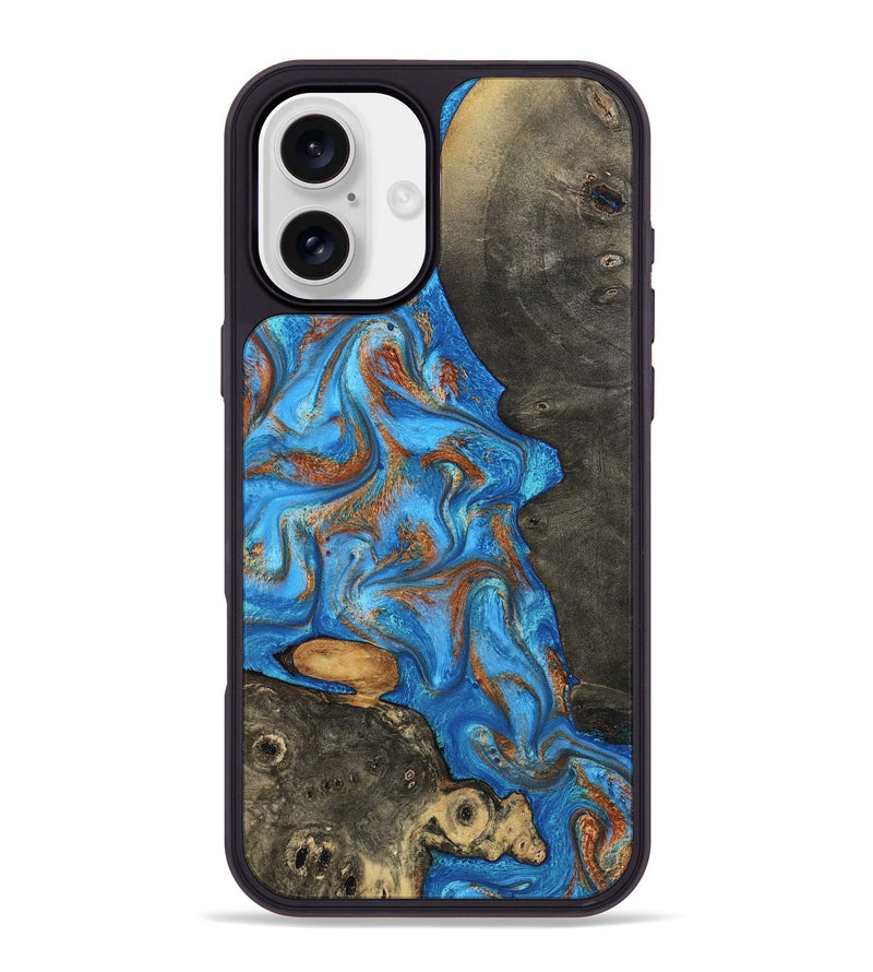 iPhone 16 Plus Wood Phone Case - Lakelyn (Teal & Gold, 794114)