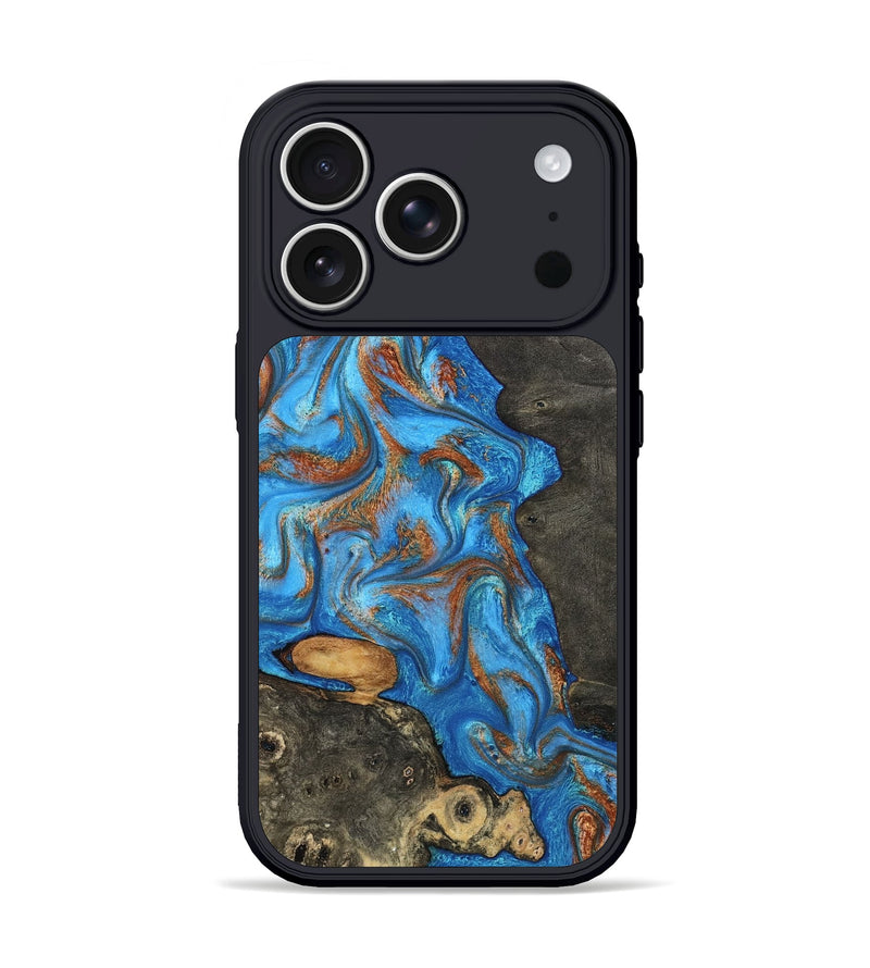 iPhone 17 Pro Wood Phone Case - Lakelyn (Teal & Gold, 794114)