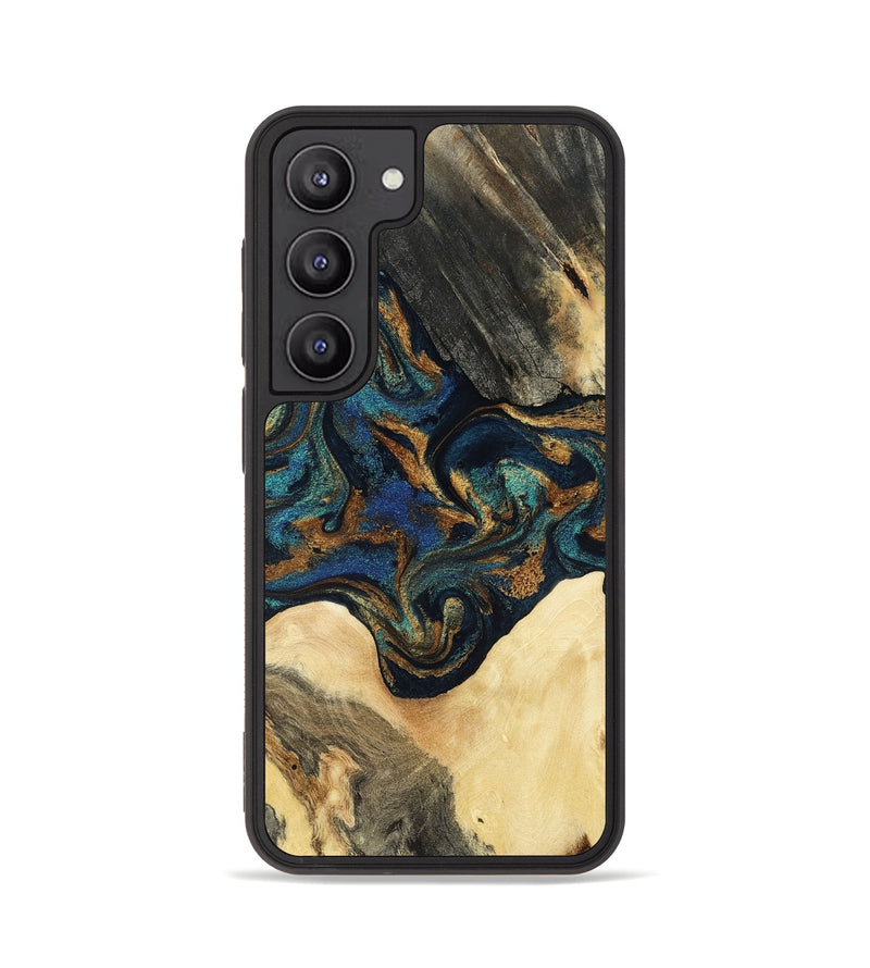 Galaxy S23 Wood Phone Case - Joey (Teal & Gold, 794117)