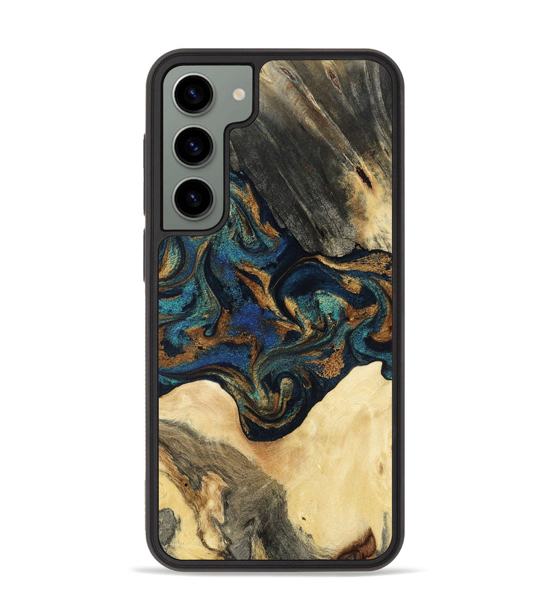 Galaxy S23 Plus Wood Phone Case - Joey (Teal & Gold, 794117)