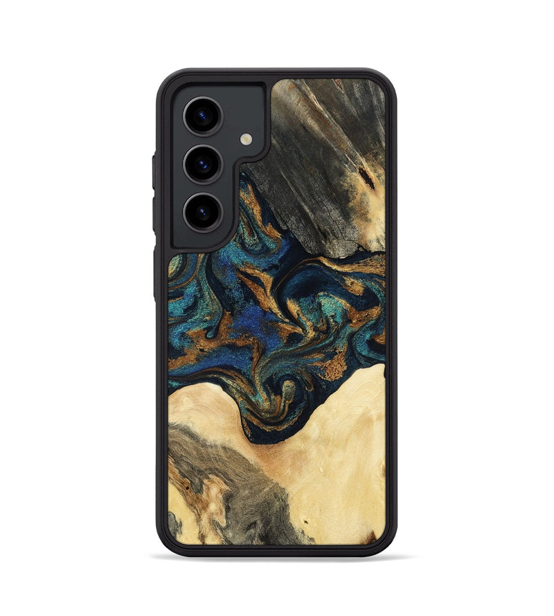 Galaxy S24 Wood Phone Case - Joey (Teal & Gold, 794117)
