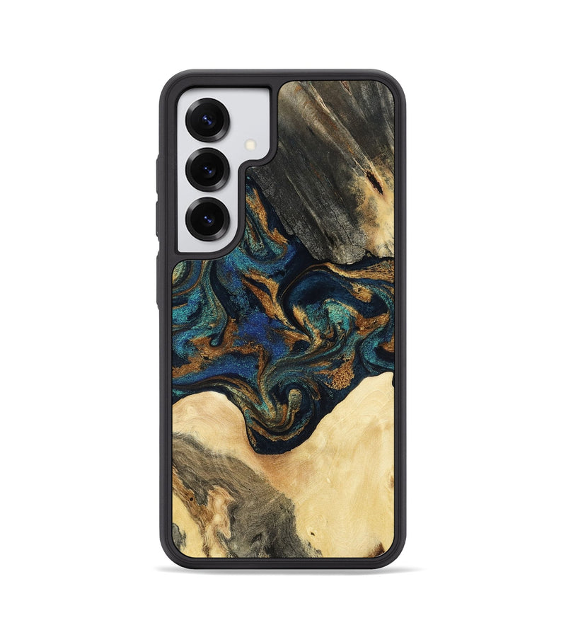 Galaxy S25 Wood Phone Case - Joey (Teal & Gold, 794117)