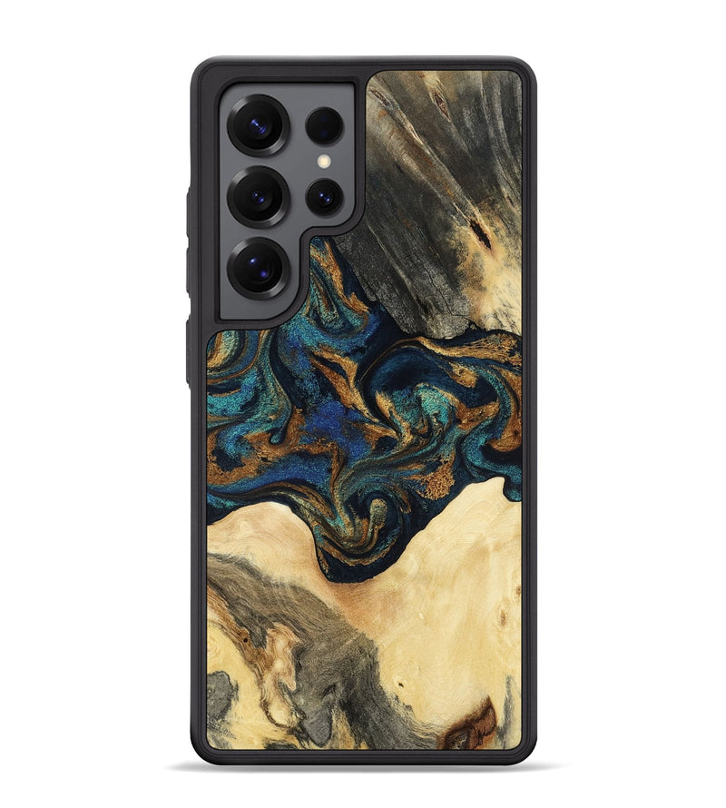 Galaxy S25 Ultra Wood Phone Case - Joey (Teal & Gold, 794117)