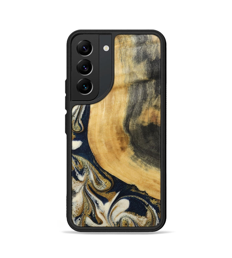 Galaxy S22 Wood Phone Case - Bertie (Teal & Gold, 794118)
