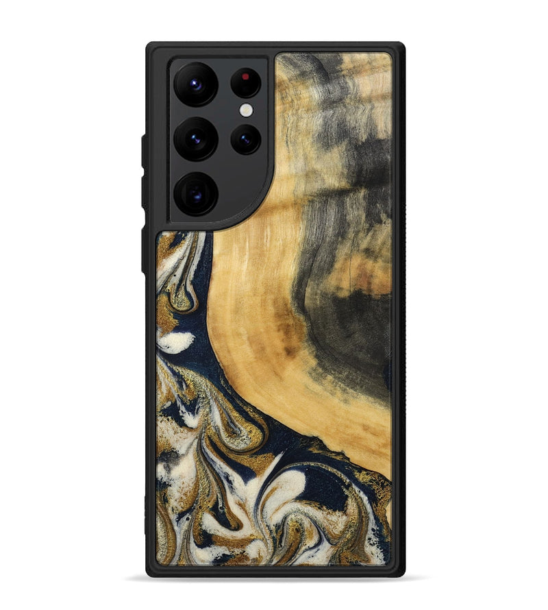 Galaxy S22 Ultra Wood Phone Case - Bertie (Teal & Gold, 794118)