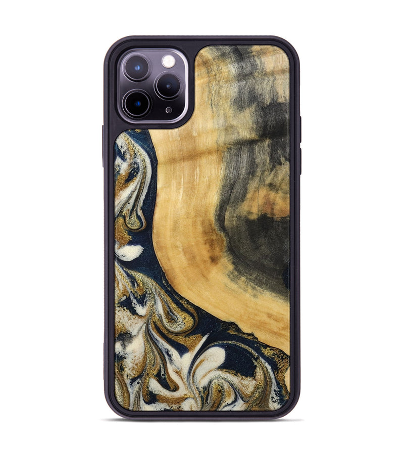 iPhone 11 Pro Max Wood Phone Case - Bertie (Teal & Gold, 794118)
