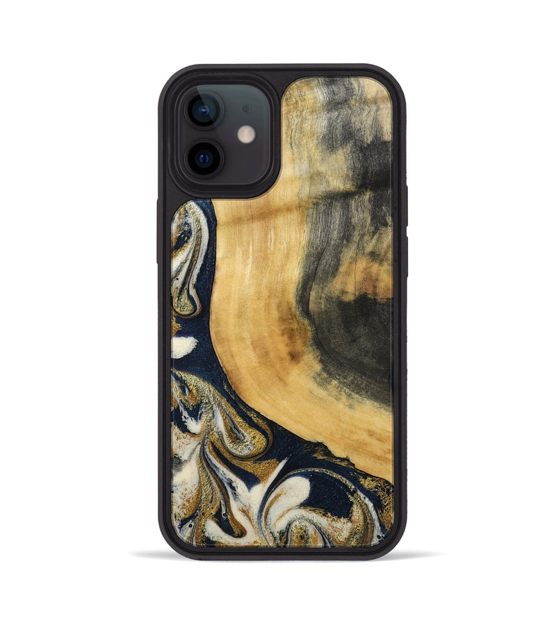 iPhone 12 Wood Phone Case - Bertie (Teal & Gold, 794118)