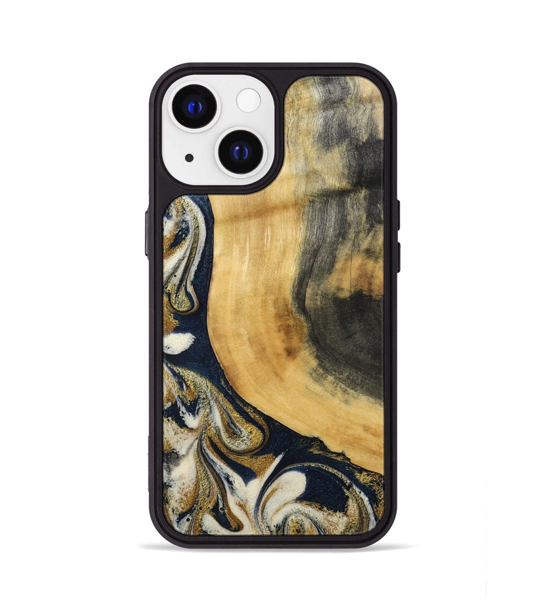 iPhone 13 Wood Phone Case - Bertie (Teal & Gold, 794118)