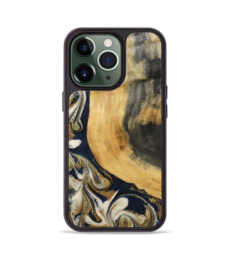 iPhone 13 Pro Wood Phone Case - Bertie (Teal & Gold, 794118)