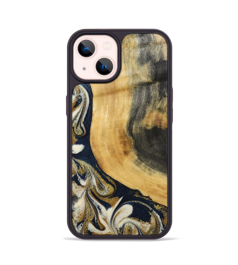 iPhone 14 Wood Phone Case - Bertie (Teal & Gold, 794118)