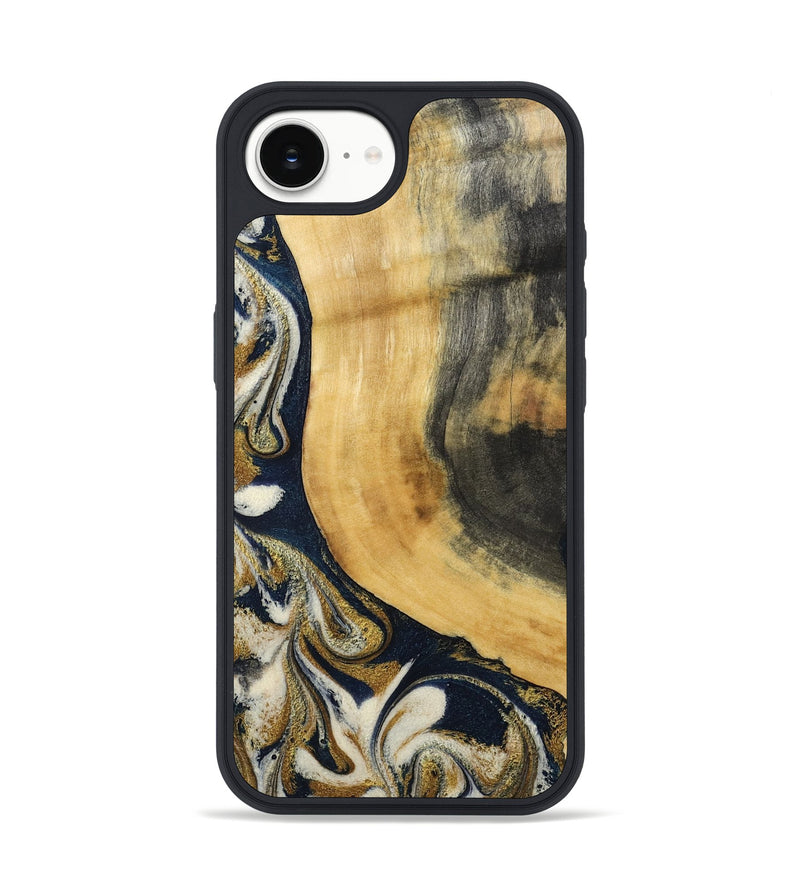 iPhone 16e Wood Phone Case - Bertie (Teal & Gold, 794118)