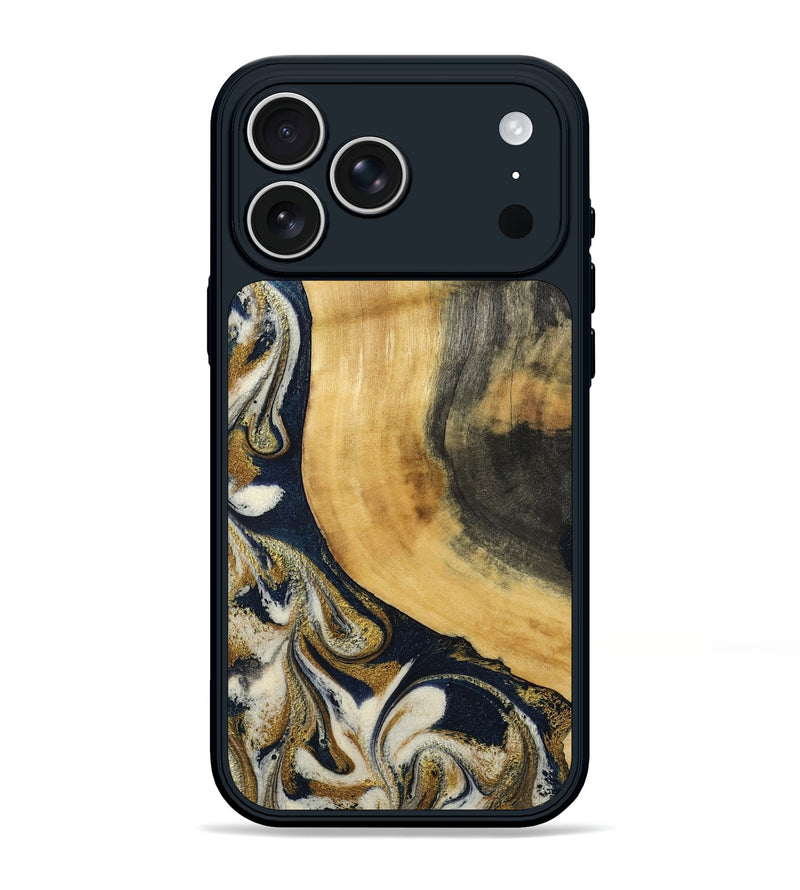iPhone 17 Pro Max Wood Phone Case - Bertie (Teal & Gold, 794118)