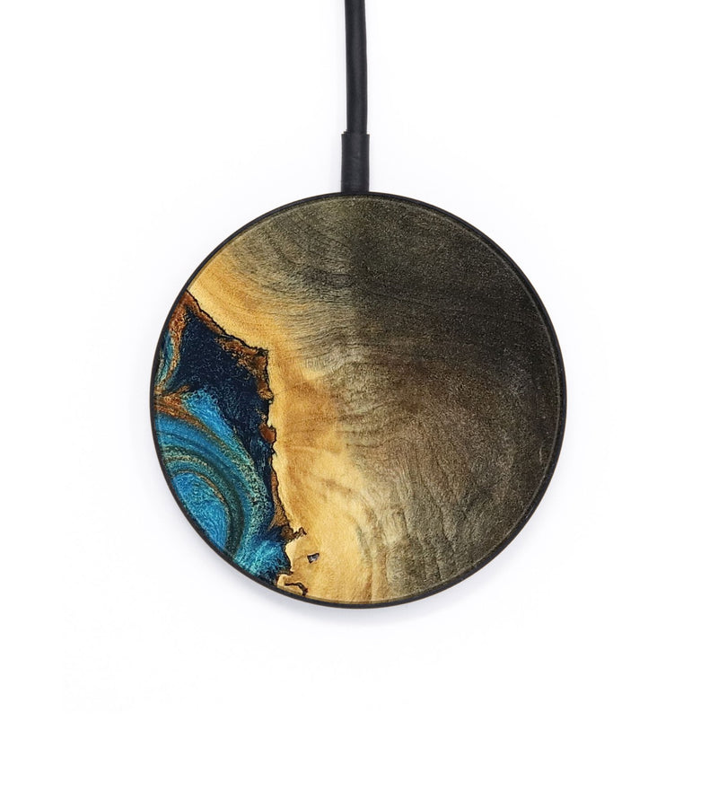 Circle Wood Wireless Charger - Gust (Teal & Gold, 794121)