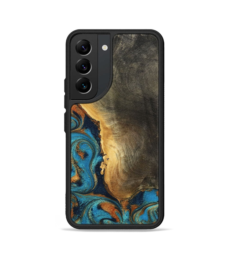Galaxy S22 Wood Phone Case - Gust (Teal & Gold, 794121)