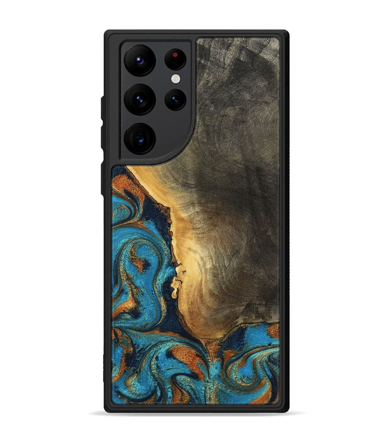 Galaxy S22 Ultra Wood Phone Case - Gust (Teal & Gold, 794121)
