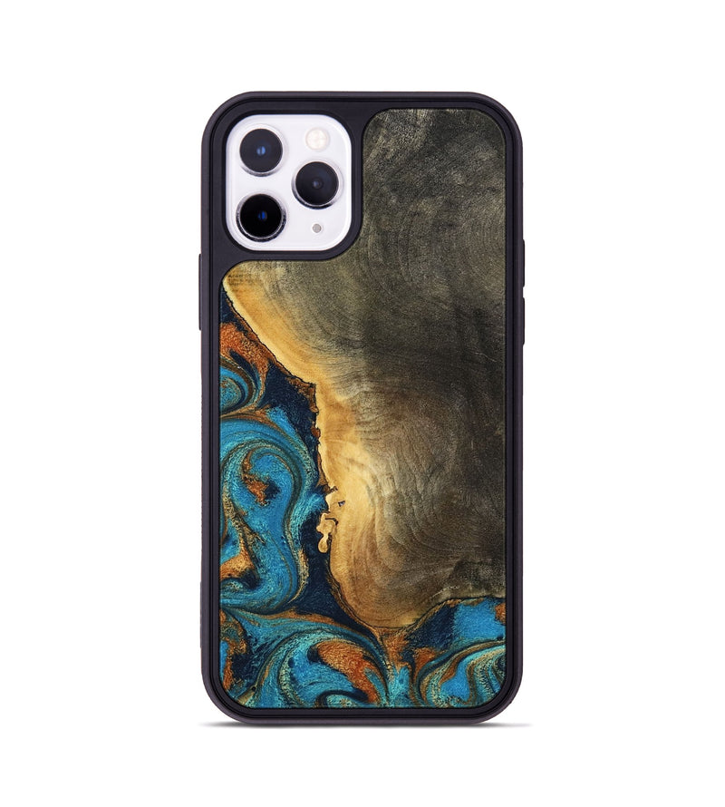 iPhone 11 Pro Wood Phone Case - Gust (Teal & Gold, 794121)