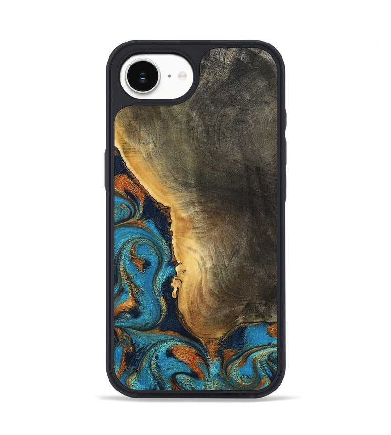 iPhone 16e Wood Phone Case - Gust (Teal & Gold, 794121)