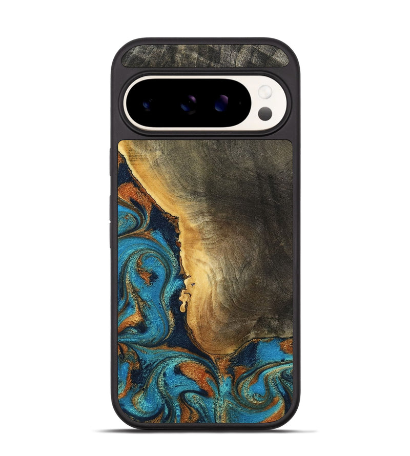 Pixel 9 Pro Wood Phone Case - Gust (Teal & Gold, 794121)
