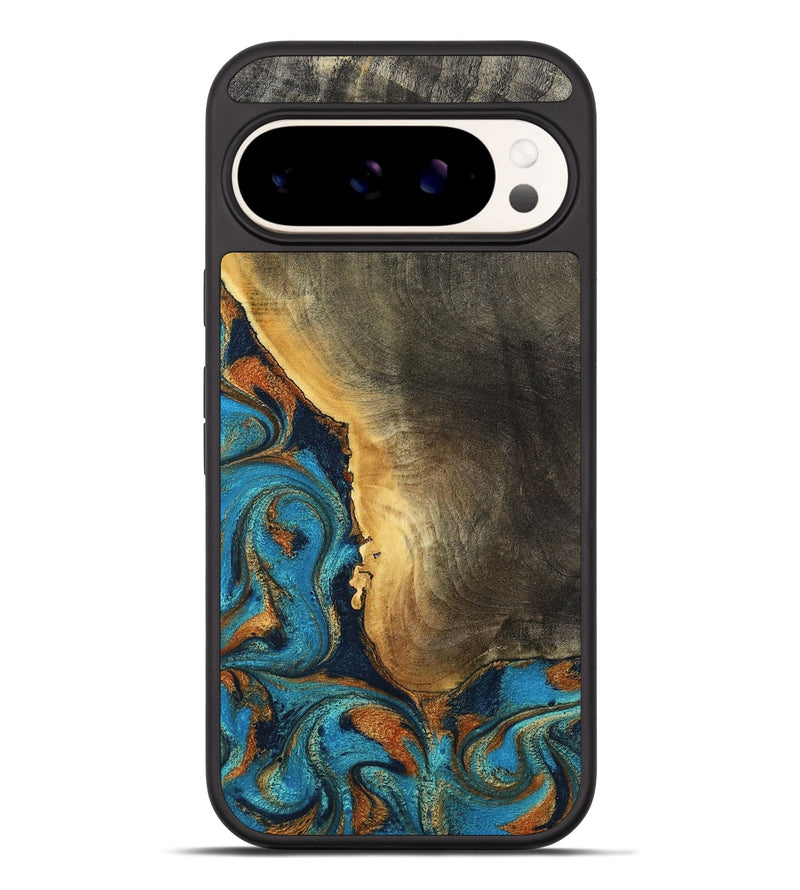 Pixel 9 Pro XL Wood Phone Case - Gust (Teal & Gold, 794121)
