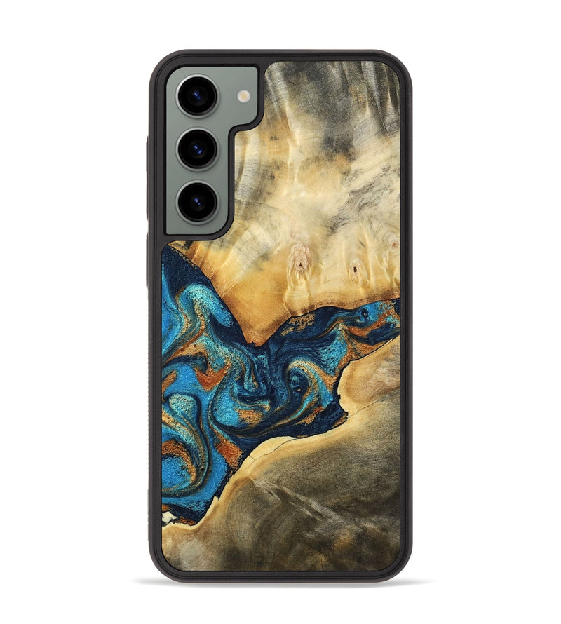 Galaxy S23 Plus Wood Phone Case - Axton (Teal & Gold, 794122)