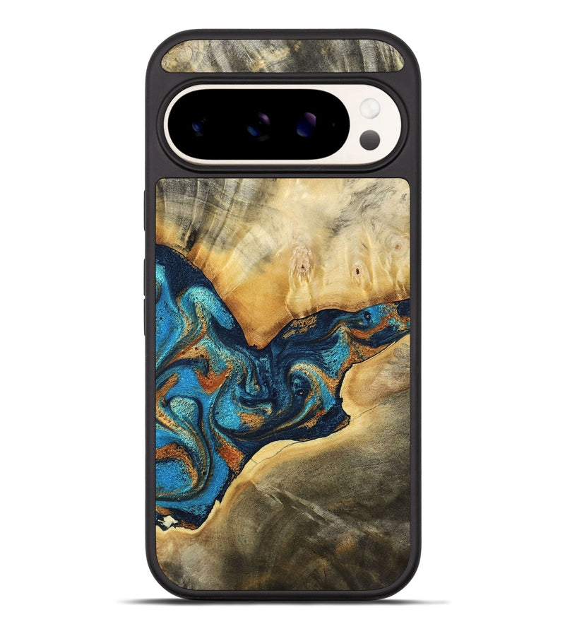 Pixel 9 Pro XL Wood Phone Case - Axton (Teal & Gold, 794122)