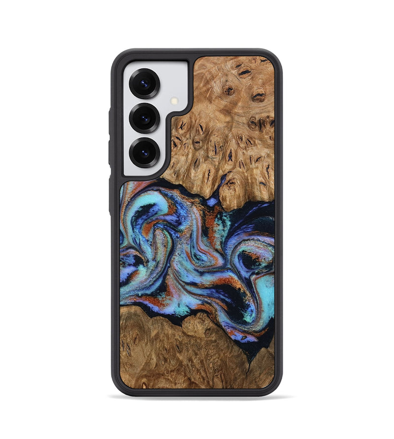 Galaxy S25 Wood Phone Case - Daija (Teal & Gold, 794126)