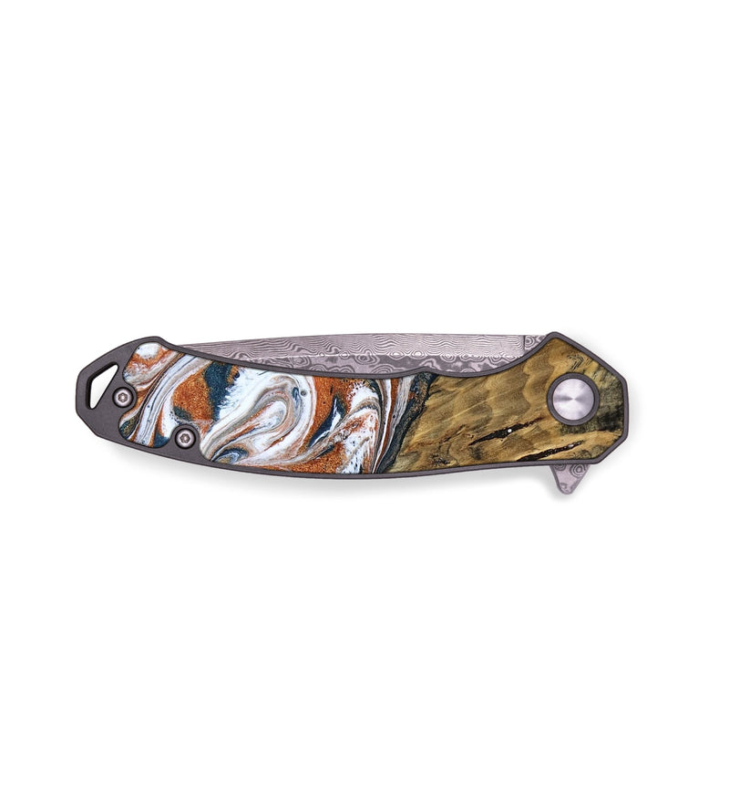 EDC Wood Pocket Knife - Emmitt (Teal & Gold, 794127)